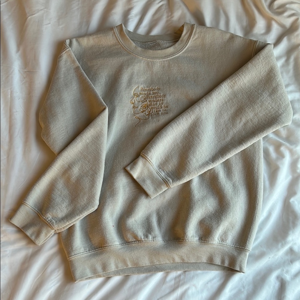Taylor Swift Gold Rush Lyrics Cream Sweatshirt Cozy and Versatile